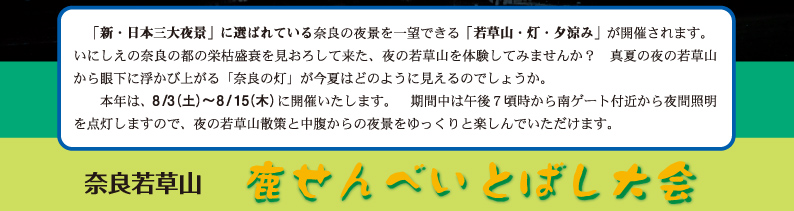奈良若草山鹿せんべいとばし夏休み大会